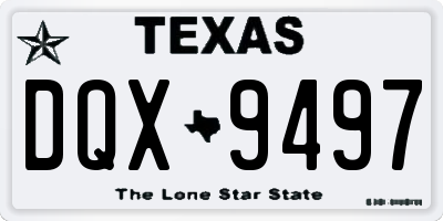 TX license plate DQX9497