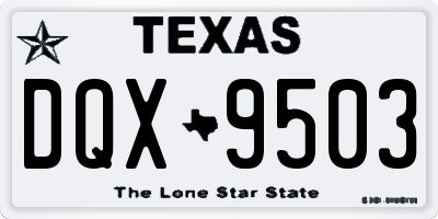 TX license plate DQX9503