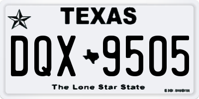 TX license plate DQX9505