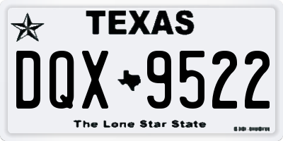 TX license plate DQX9522