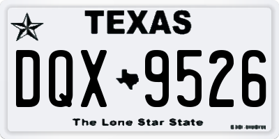 TX license plate DQX9526