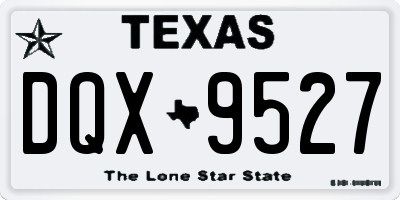 TX license plate DQX9527