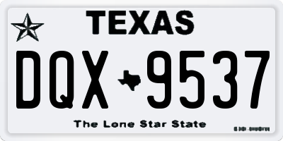 TX license plate DQX9537