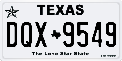 TX license plate DQX9549