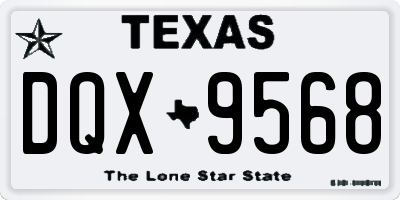 TX license plate DQX9568