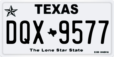 TX license plate DQX9577