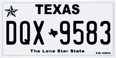 TX license plate DQX9583