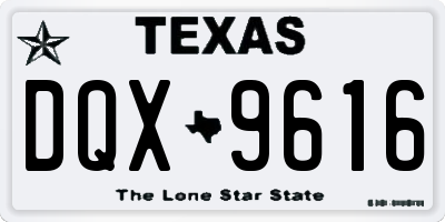 TX license plate DQX9616