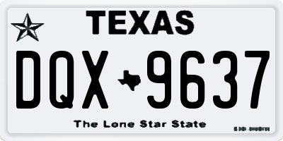 TX license plate DQX9637