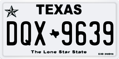 TX license plate DQX9639