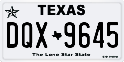 TX license plate DQX9645
