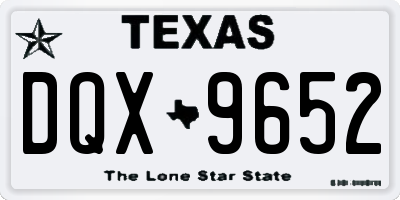 TX license plate DQX9652
