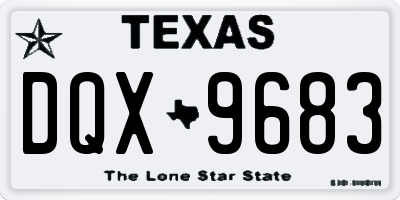 TX license plate DQX9683