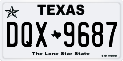 TX license plate DQX9687