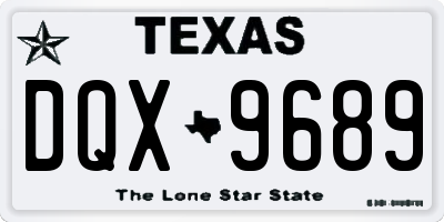 TX license plate DQX9689