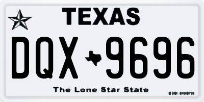 TX license plate DQX9696