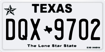 TX license plate DQX9702