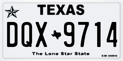 TX license plate DQX9714