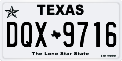 TX license plate DQX9716