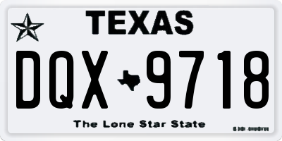 TX license plate DQX9718