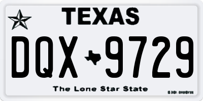 TX license plate DQX9729