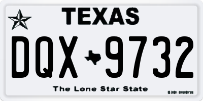 TX license plate DQX9732