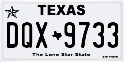 TX license plate DQX9733