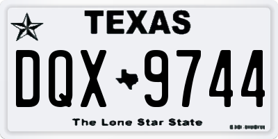 TX license plate DQX9744