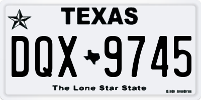 TX license plate DQX9745