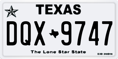TX license plate DQX9747
