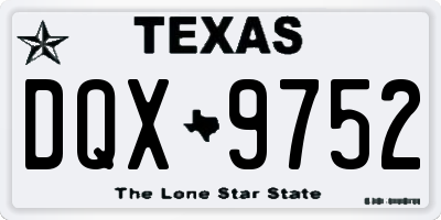 TX license plate DQX9752