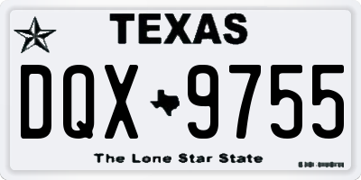 TX license plate DQX9755