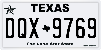 TX license plate DQX9769