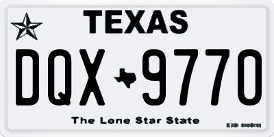 TX license plate DQX9770