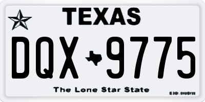 TX license plate DQX9775