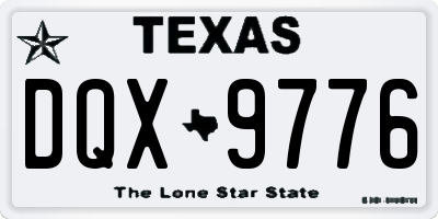 TX license plate DQX9776