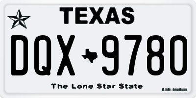 TX license plate DQX9780