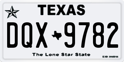 TX license plate DQX9782