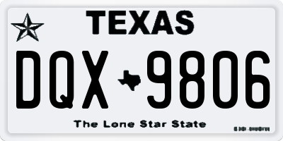 TX license plate DQX9806