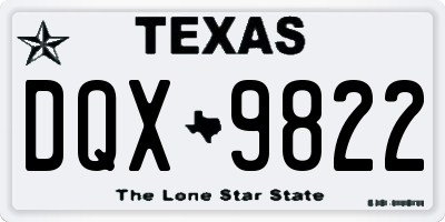 TX license plate DQX9822