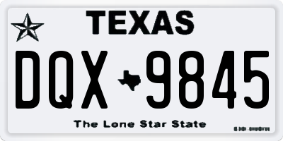 TX license plate DQX9845