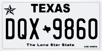 TX license plate DQX9860