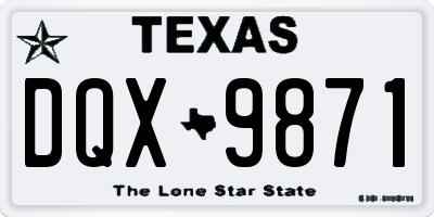 TX license plate DQX9871