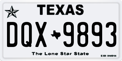 TX license plate DQX9893