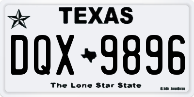 TX license plate DQX9896