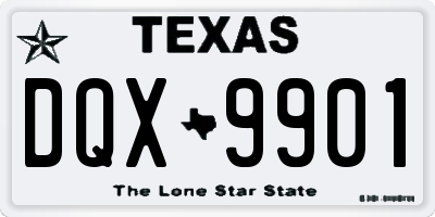 TX license plate DQX9901