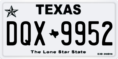 TX license plate DQX9952