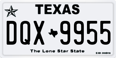 TX license plate DQX9955