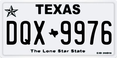 TX license plate DQX9976
