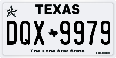 TX license plate DQX9979